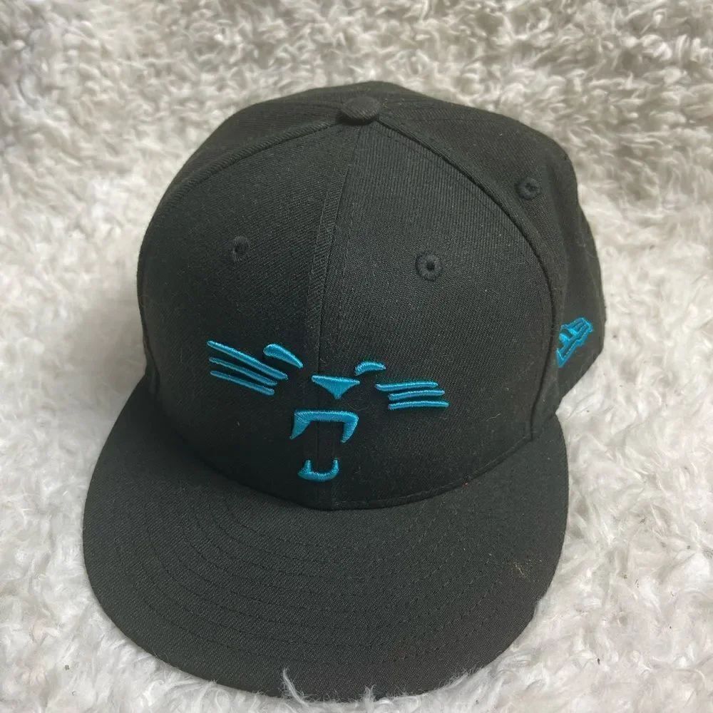 New Era Black Carolina Panthers Cap dark blue embroidery SZ8